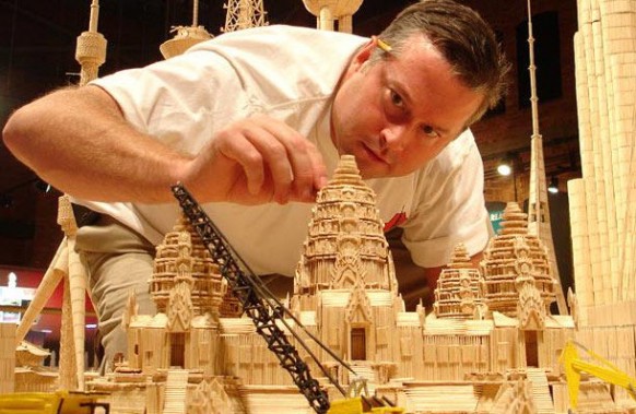 Fantastic City Made from Toothpicks