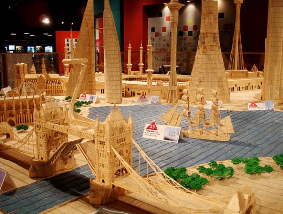 Fantastic City Made from Toothpicks