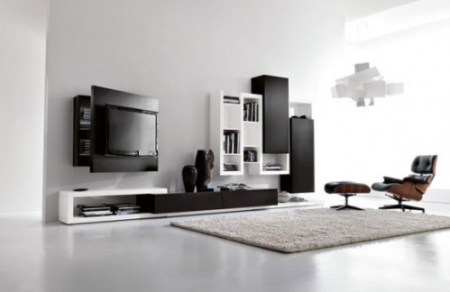Design  Living Room on Design Inspiration Pictures  Modern Lcd Tv Stands In Black And White