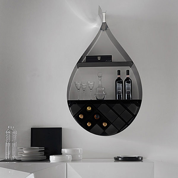 Modern Wine Rack With a Water Drop Design
