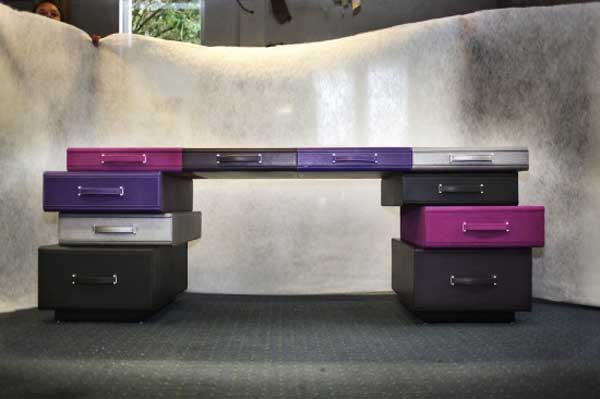 Creative Design Idea: Desk Made From Briefcases