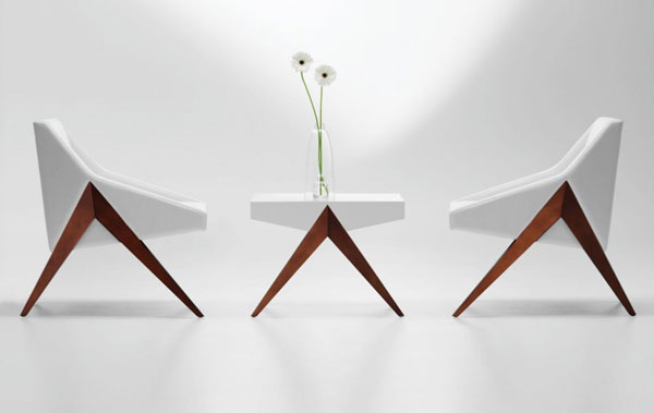 Elegant and Original White Furniture Set from Michael Wolk