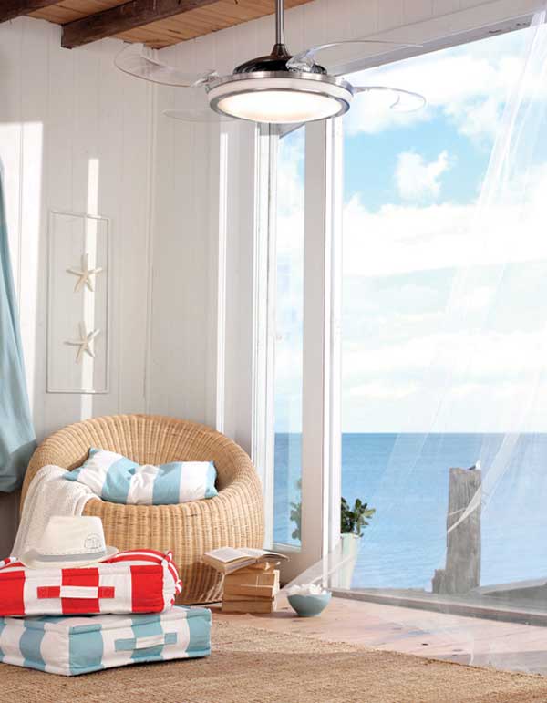 Modern Ceiling Fan with Retractable Blades ( Video )